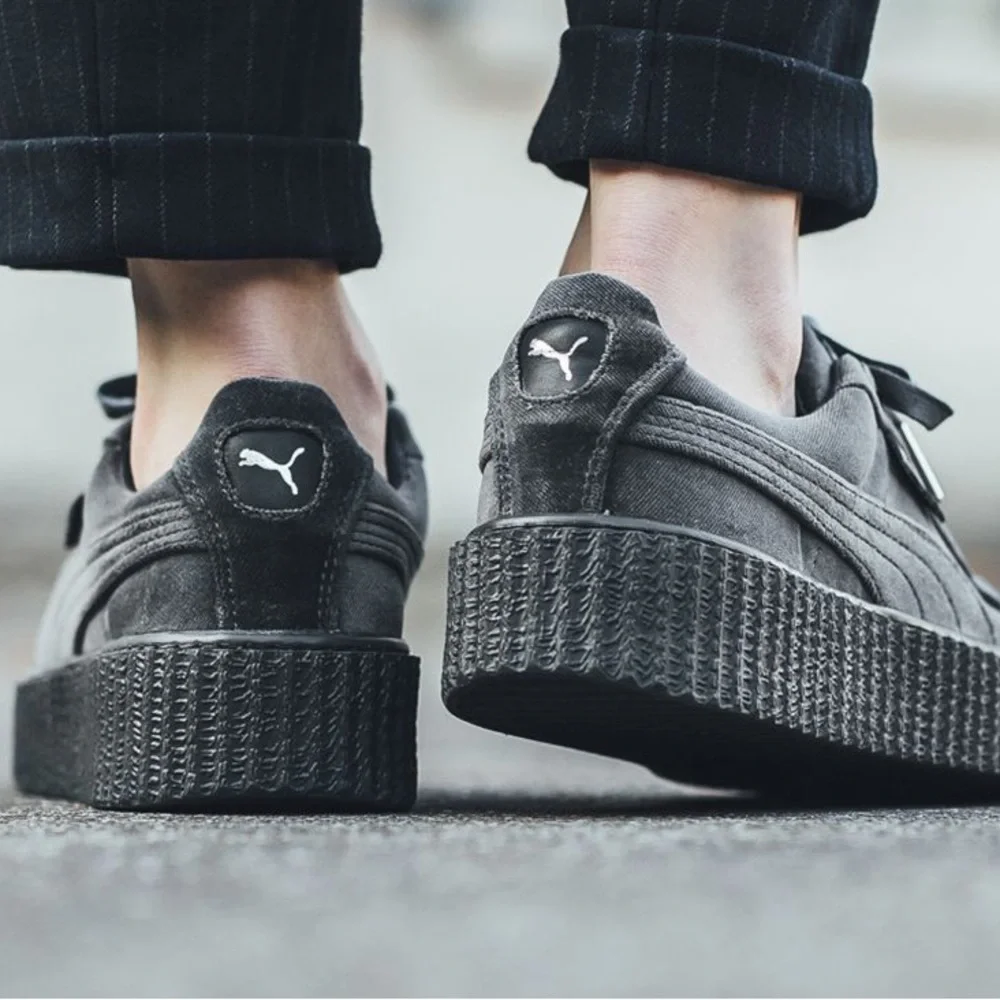 Puma x Fenty Limited Edition Velvet Creepers Platform Grey
